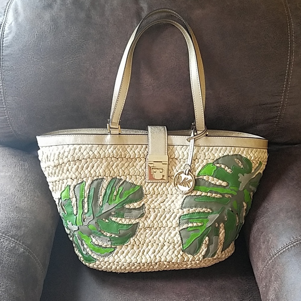 Michael Kors straw woven bag